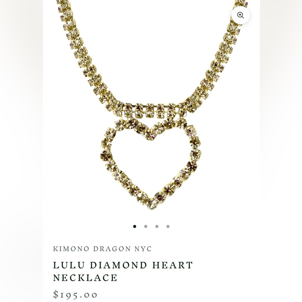 Kimono Dragon NYC LuLu Diamond Heart Neckalace
